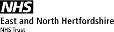 East and North Hertfordshire Trust (logo in black)