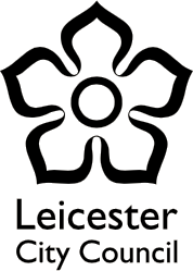 Leicester City Council (logo in black)